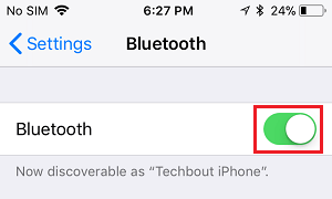 Switch On Bluetooth on iPhone