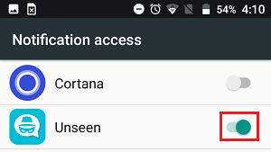 Enable Notification Access For Unseen App