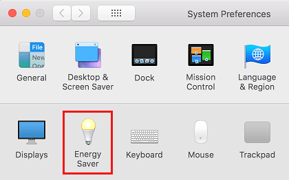 Energy Saver Option on Mac