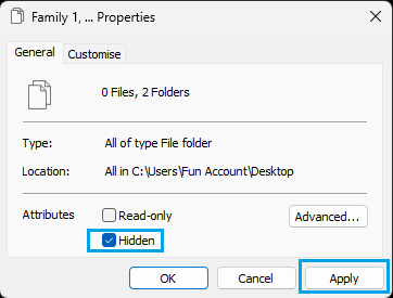 Make Selected Files Hidden
