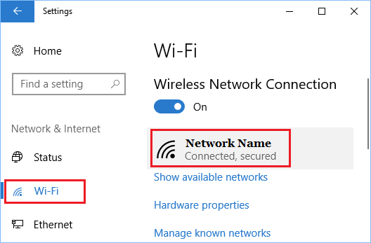 Name Des Drahtlosnetzwerks Auf Dem Bildschirm Mit Den Wlan-Einstellungen Von Windows 10