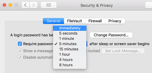 Require Password Immediately After Mac Display Sleeps