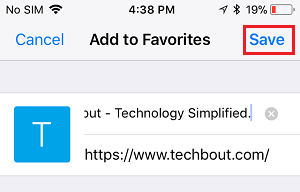 Save Website to Safari Favorites on iPhone