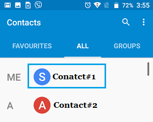 Select Contact to Share on Android Phone