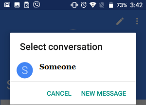 Select New Message or Existing Conversation on Android Phone