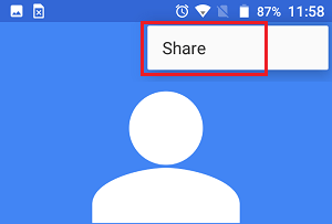 Share Contact Option on Android Phone