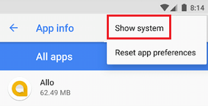 Show System Option in Notification Settings Screen on Android