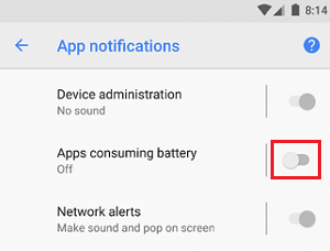 Turn Off Apps Consuming Battery Option Through Settings on Android