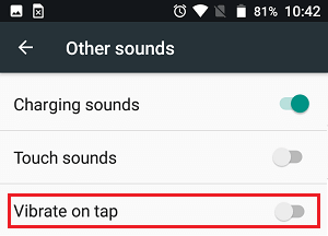 Turn Off Vibrate on Tap on Android Phone