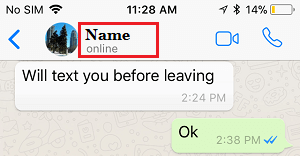 Name of WhatsApp Contact on iPhone