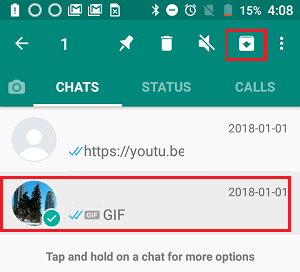 How to find archive chat in whatsapp