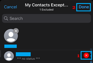 Select Contacts to Hide WhatsApp Status From