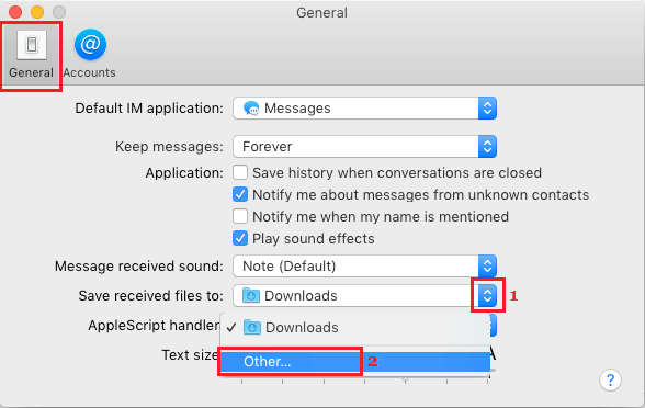 Change Default Download Location For Messages App on Mac 