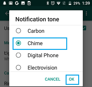 Select WhatsApp Notification Tone on Android Phone