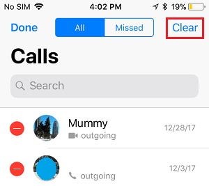 Clear Entire WhatsApp Call History on iPhone