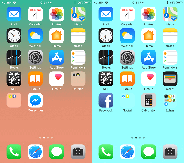 Make iPhone Dock Transparent in iOS 11