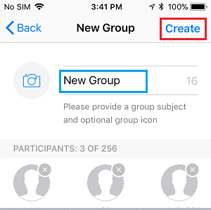 Create WhatsApp Group on iPhone