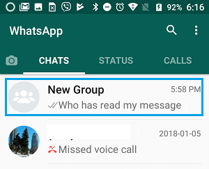 Open Group Chat in WhatsApp on Android Phone