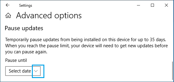 Pause Windows Updates