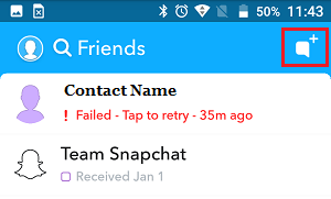 New Message Icon in Snapchat