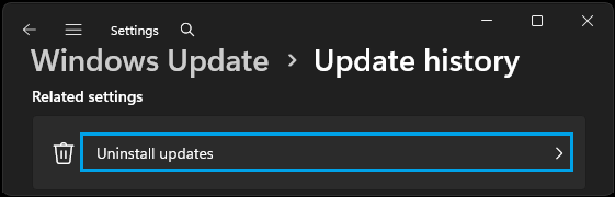 Uninstall Updates Tab In Windows