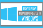 View Installed Updates in Windows