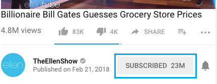 Subscribed Button in YouTube Channel