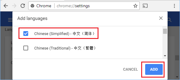 Add Preferred Language to Chrome Browser