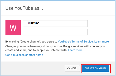 Create New YouTube Channel