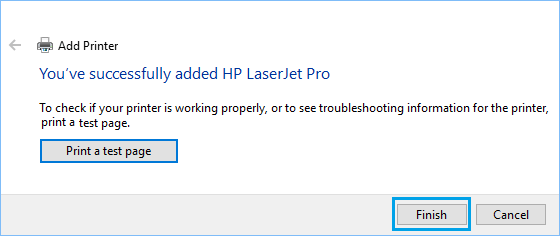 print test page windows 10