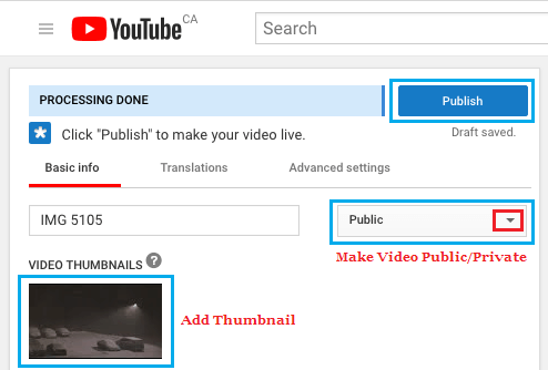 Publish Video to YouTube