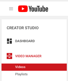 Video Manager and Videos Option in YouTube