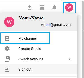 YouTube My Channel Option