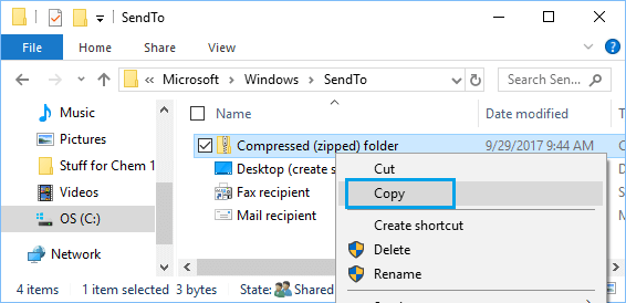 Copy Compressed ZIP Folder From SendTo Folder