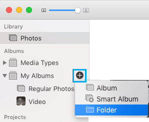 Create Folder in Photos App on Mac