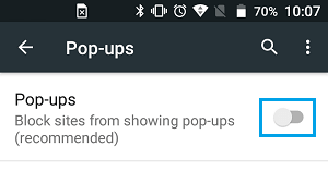 Block Popups in Chrome Browser on Android Phone