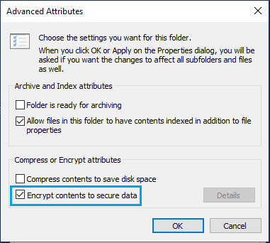 Encrypt File Option in Windows Pro