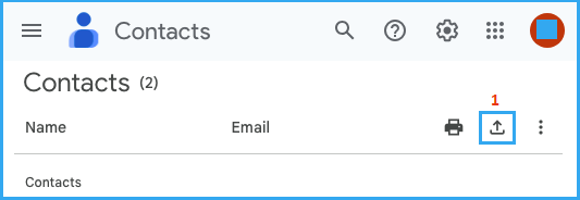 Export Contacts Option in Gmail