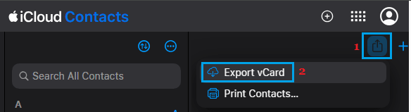 Export All Contacts from iCloud to Computer