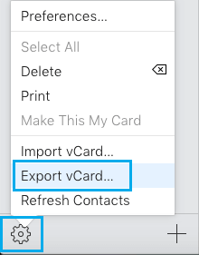 Vcard-Option In Icloud Exportieren