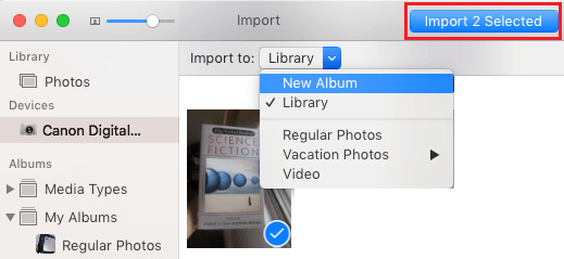 Import Photos to New Album on Mac