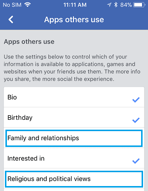 Limit Type of Information Accessed By Other Apps on Facebook