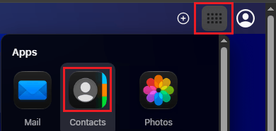 Open Contacts on iCloud