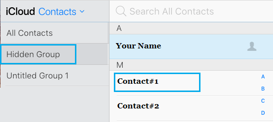 Contact Group Tab in iCloud