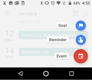 Select Type of Calendar Alarm on Android Phone