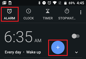 Set New Time Alarm On Android Phone