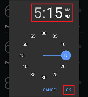 Set Alarm Time on Android Phone