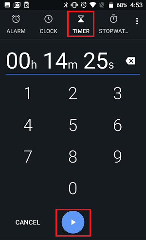 Set Timer Alarm on Android Phone