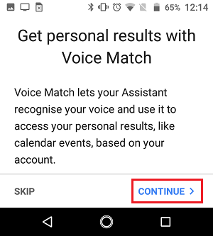 Setup Voice Match for Google Home Device