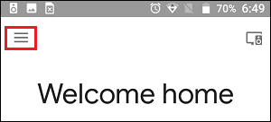 3 Line Icon in Google Home App
